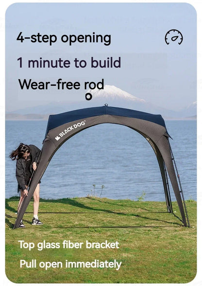 BLACKDOGAutomatic Dome Shelter Tent Self-supporting Quick Open Black Coating Outdoor Camping Canopy Expand Tarp Traveling Family