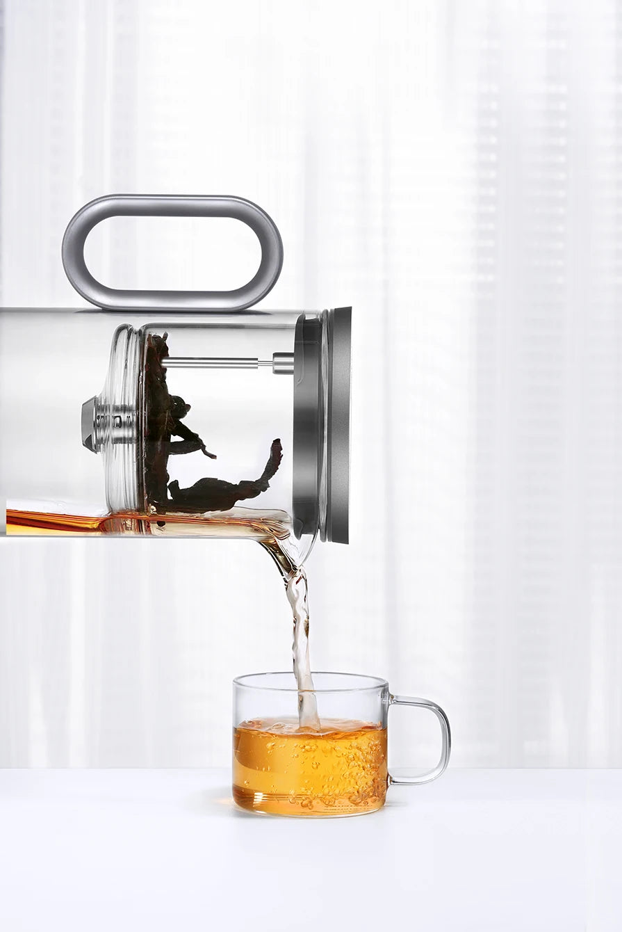 Samadoyo-Magnetic Switch Tea Pot, High-End Tea Set, Tea Water Separator, Household Tea Making Tool, Heat-Resistant Glass Tea Dis