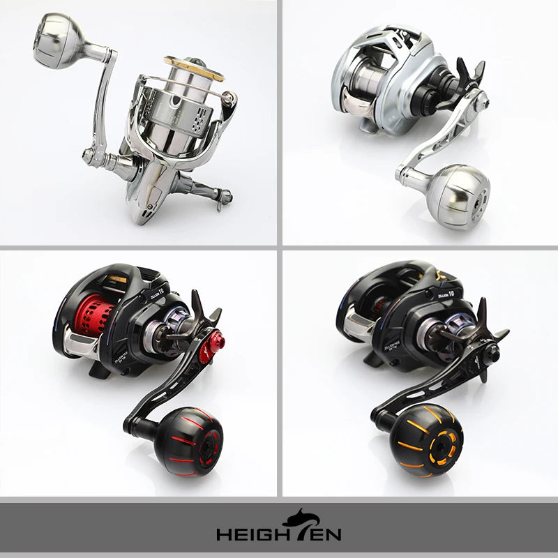 HEIGHTEN Carbon Fiber Fishing Reel Single Cast Spinning Wheel Hand Crank Handle Round Single Grip Fishing Wheel Crankshaft