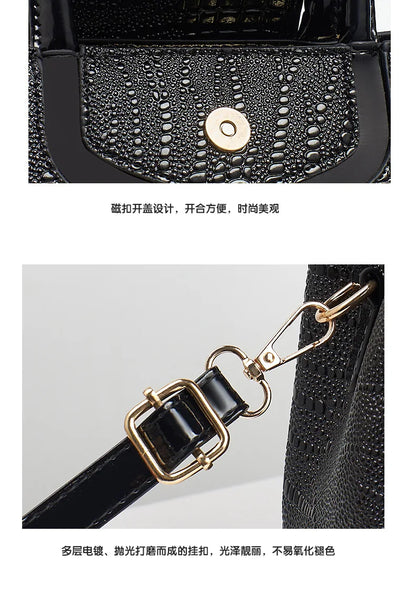 Fashion Crocodile Pattern Women's Handbag Large Capacity Classic Shoulder Bag Casual Crossbody Bag Urban Commuting Tote Bag