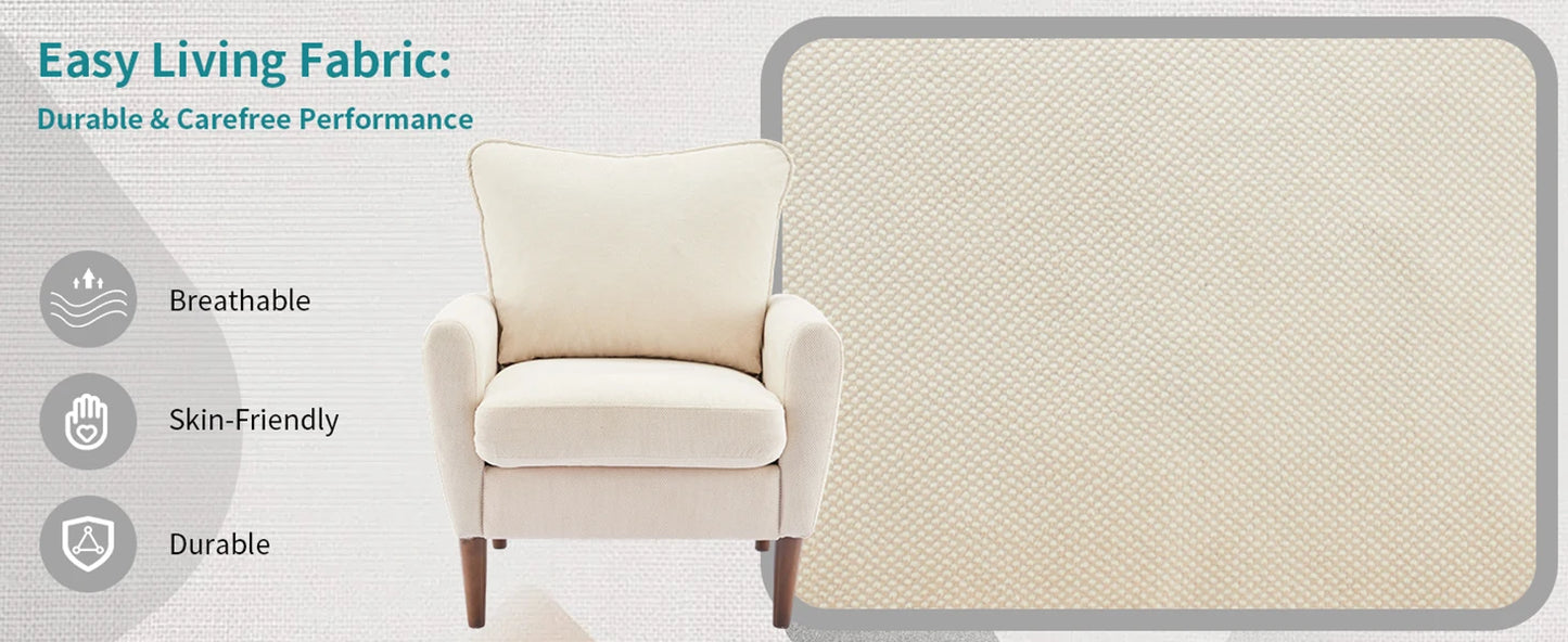 OLIXIS Comfy Accent Chair for Living Room Bedroom and Waiting Room, Upholstered Mid-Century