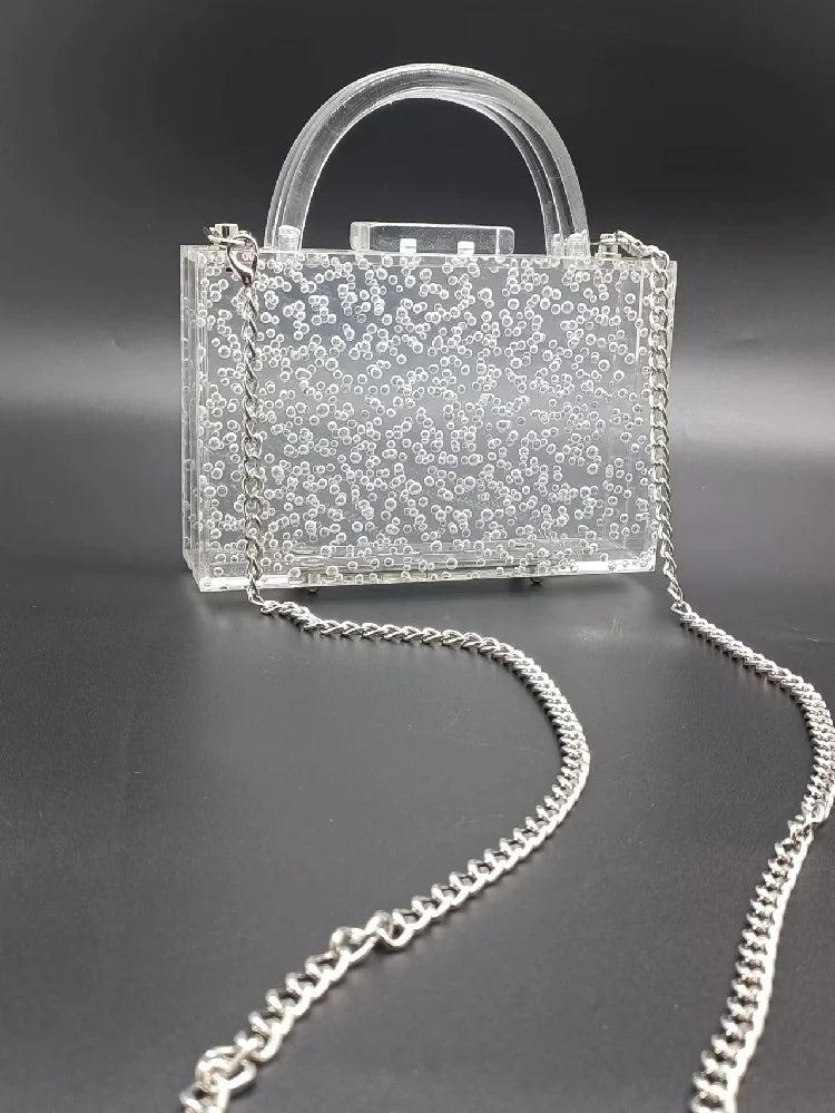 Acrylic Bubble Transparent Bag New Trendy Evening Clutch Handbag Designer Luxury Brand Bags Square Women's Shoulder Tote Wallet