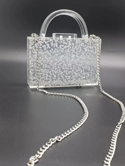 Acrylic Bubble Transparent Bag New Trendy Evening Clutch Handbag Designer Luxury Brand Bags Square Women's Shoulder Tote Wallet