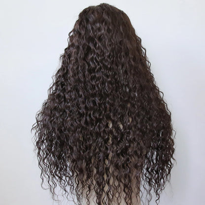 Black Romance Curly Synthetic Lace Front Wig Long Deep Curly Jet Black Lace Front Synthetic Wig Pre Plucked Natural Hairline