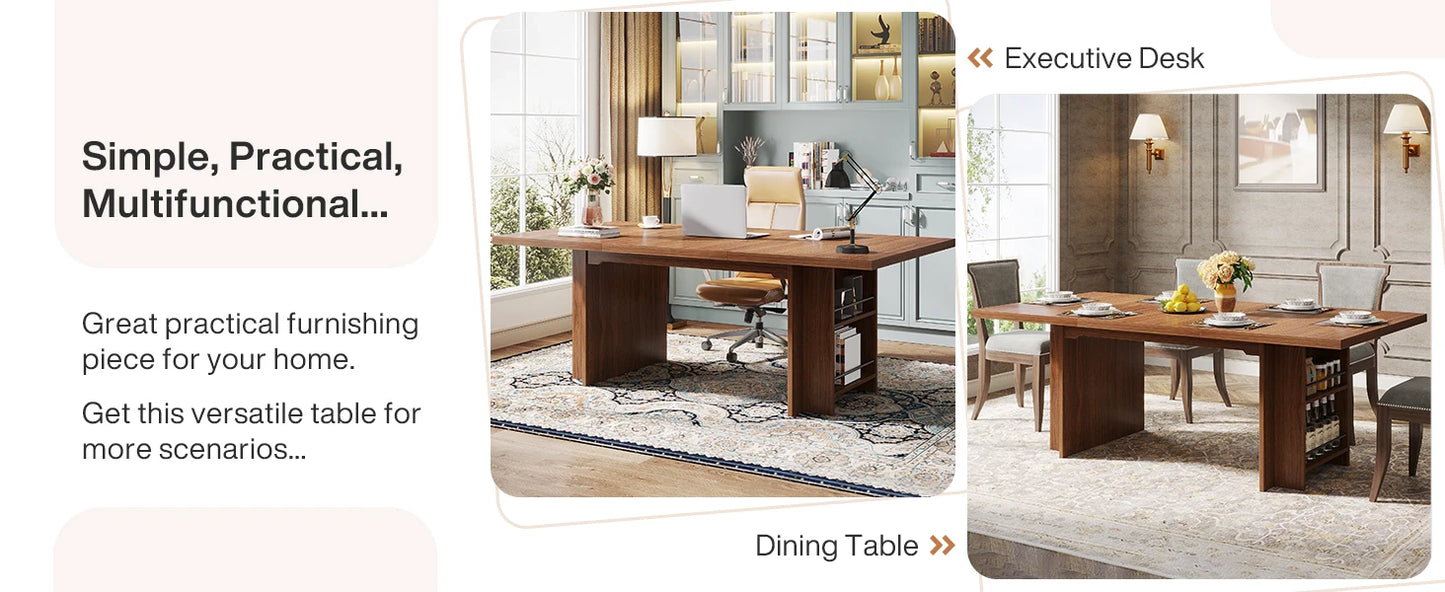 Computer Desk,Modern PC Table, Office Table, Work Table, Dining Table with Storage for Home Office, Desks, Conference Table