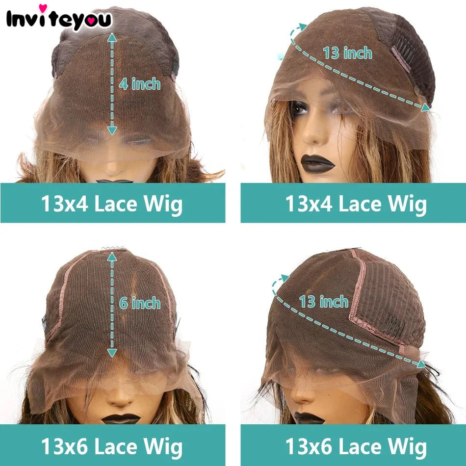 13x4 13x6 Hd Highlight Body Wave Lace Front Wig For Women Remy P4/27 Ombre Human Hair Lace Frontal Human Hair No Glue 4x4 Wigs
