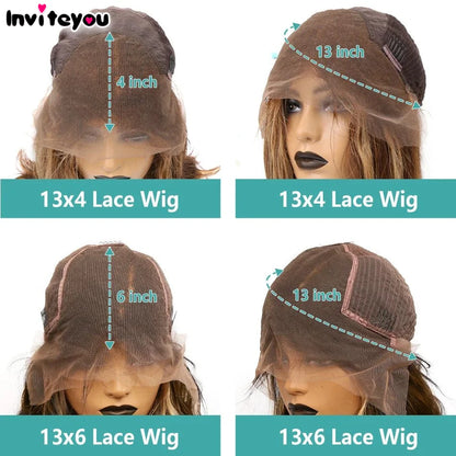 13x4 13x6 Hd Highlight Body Wave Lace Front Wig For Women Remy P4/27 Ombre Human Hair Lace Frontal Human Hair No Glue 4x4 Wigs