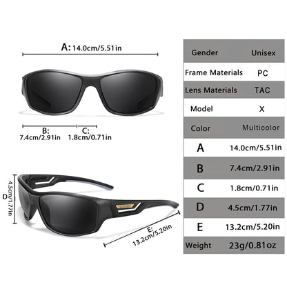 3 Pairs Polarized Fishing Sunglasses Men Camo Military Style UV400 For Cycling Riding, Running, Fishing And Driving