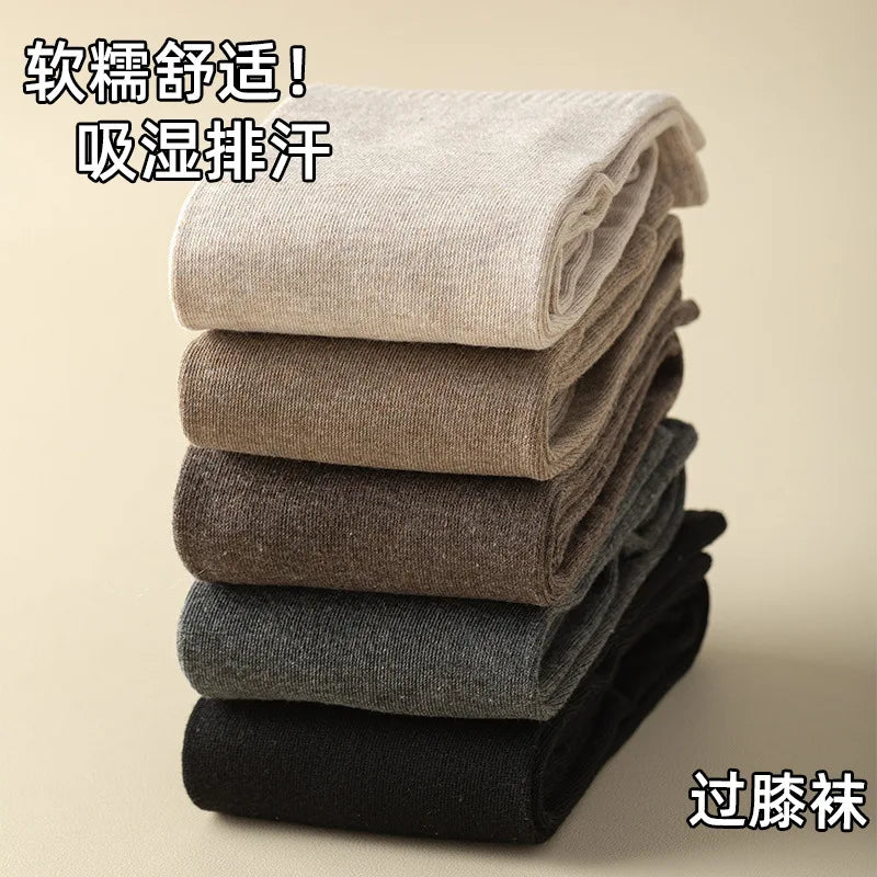 Winter Thigh High Socks For Women 100cm Lengthened JK Lolita Stockings Solid Color Over The Knee Stocks Slim Velvet Thigh Socks