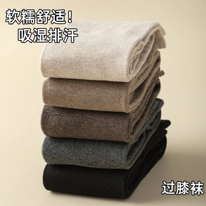 Winter Thigh High Socks For Women 100cm Lengthened JK Lolita Stockings Solid Color Over The Knee Stocks Slim Velvet Thigh Socks