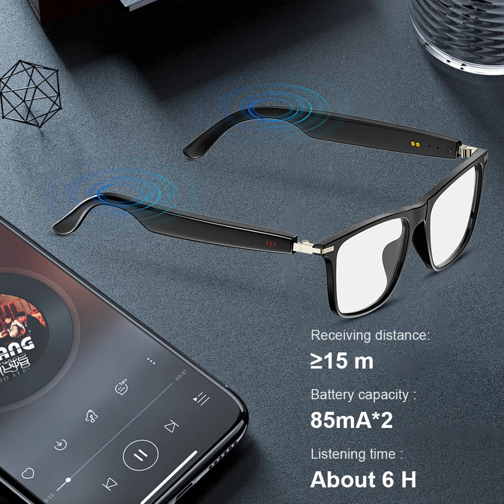 Smart Glasses with AI Translator BT Glasses Hands-Free Music & Calls Outdoor Sports Headphones for Men Women
