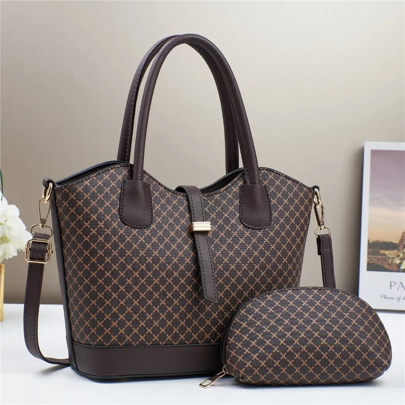 New Trendy Women's Tote Bag Brand Women's Handbag Large Capacity Women's Shopping Shoulder Bags 2 Piece Set Ladies messenger bag