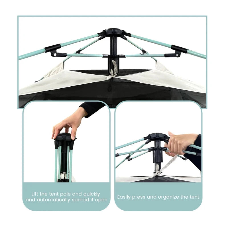 Foldable Portable Camping Tent Enhanced Ventilation Waterproof Wind & Rain Resistant With Storage Bag