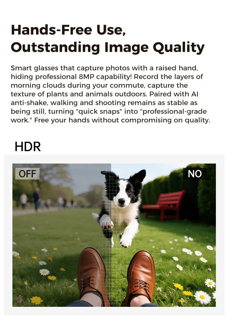 M02 AI Smart Glasses 8MP Camera Video Recording 100+Languages Translation Sunglasses Bluetooth Call Music Play with Charging Box