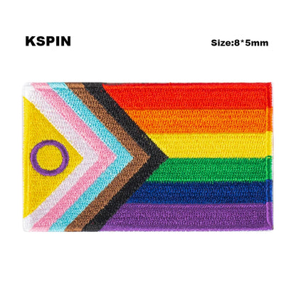 Nonbinary Bear Pride Asexual Gender Fluid Flag Transgender Pride Embroidery Patches Iron on Patch Saw on Patches