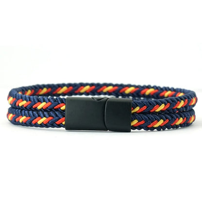 Noter New Pride Rainbow Braided Bracelet For Men Women Handmade Woven Rope Bangle Magnetic Clasp Wristband Versatile Jewelry