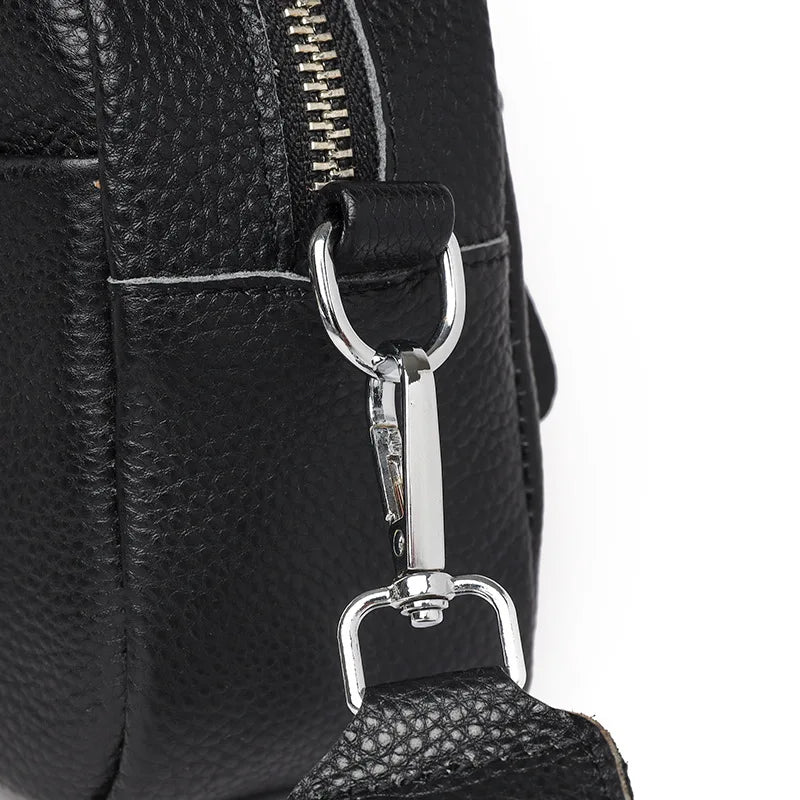 Genuine Leather Handbag For Women Crossbody Bag For Daily Commute Multi Compartment Zipper Shoulder Bag