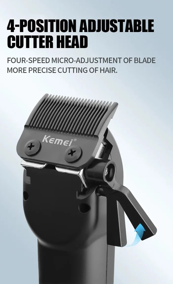 Kemei KM-1797 Powerful Cordless Hair Clipper Electric Professional Barber Hair Trimmer Beard Haircutting Machine Rechargeable