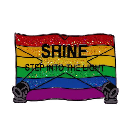 LGBT Gay Pride Rainbow Flag Heart Enamel Pins Fashion Lapel Metal Badges Backpack Brooches Proudly Go Purride Pin Wholesale