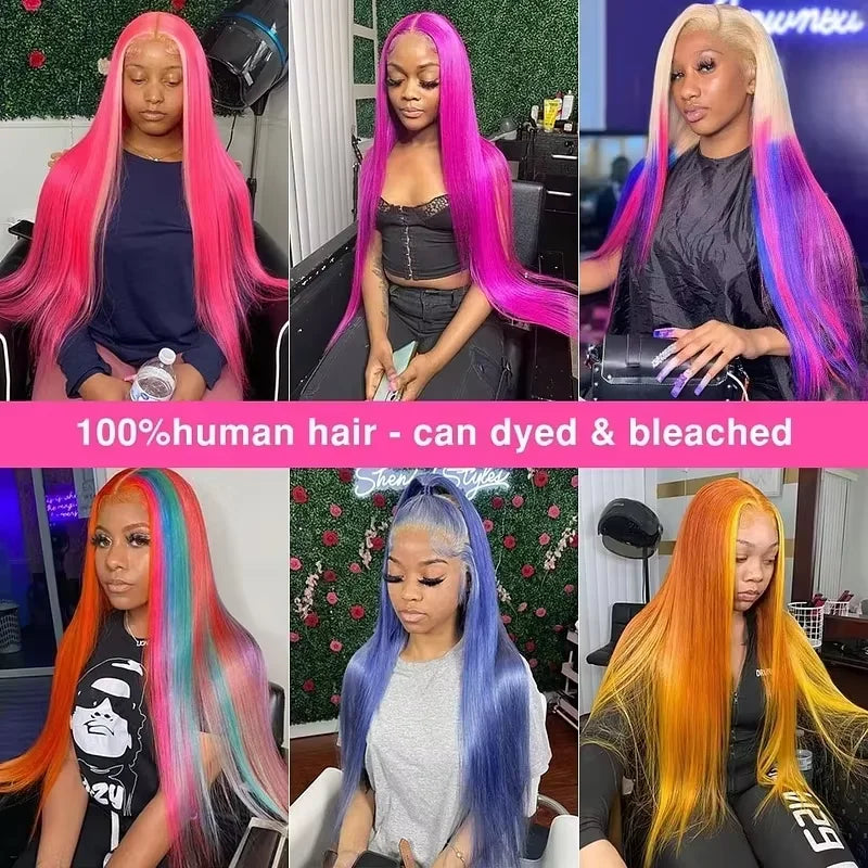613 HD Lace Frontal Wig 13X6 Straight 100% Human Hair Wigs 40 50 Inch 13x5 Colored Blonde Lace Front Pre Plucked Human Hair Wig