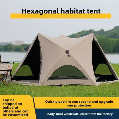 Foldable Sun Shelter Tent with UV Protection for Beach Park Camping and Outdoor Use