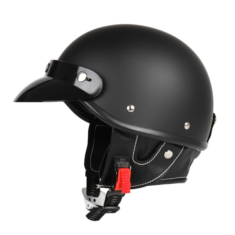 Motorcycle Helmet Half Helmet with Goggles Electric Vehicle Safety Helmet Suitable for Men and Women
