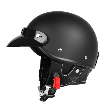 Motorcycle Helmet Half Helmet with Goggles Electric Vehicle Safety Helmet Suitable for Men and Women