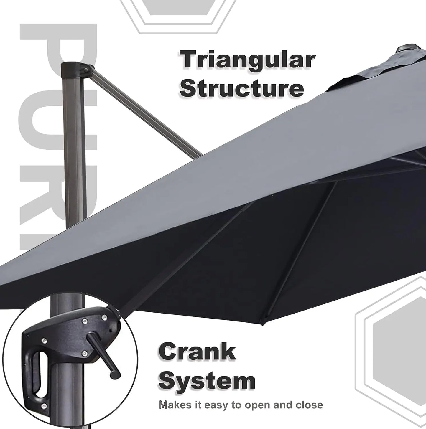 9' X 11.5' Patio Umbrella Outdoor Cantilever Rectangle Umbrella Aluminum Offset Umbrella with 360-degree Rotation, Customized