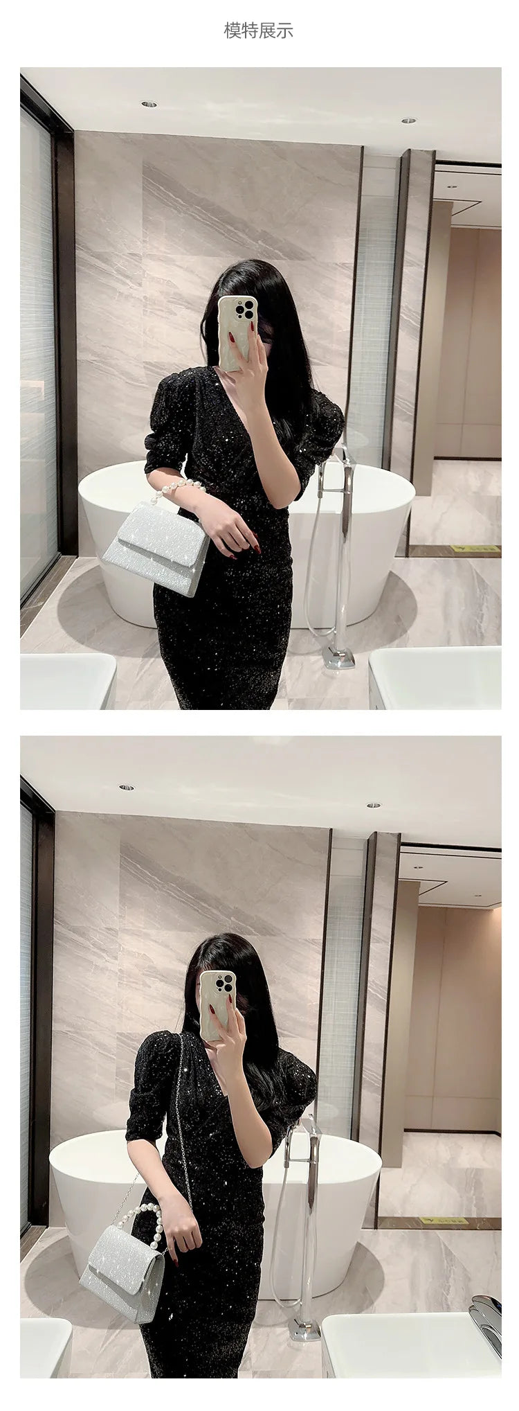 Pearl Chain Shoulder Bags Luxury Purse Gold Bright Silk Evening Bag Women Elegant Fashion Banquet Clutch Female Handbag bolsa