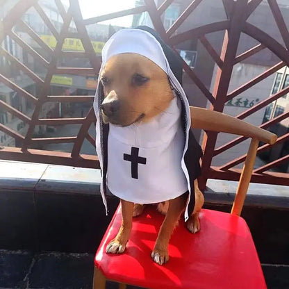 Pet Costumes For Cats Halloween Dog Costume Funny Cosplay Nun Costume Sister Habit Pet Cloth Dress Up Pet Costume For Small Cats