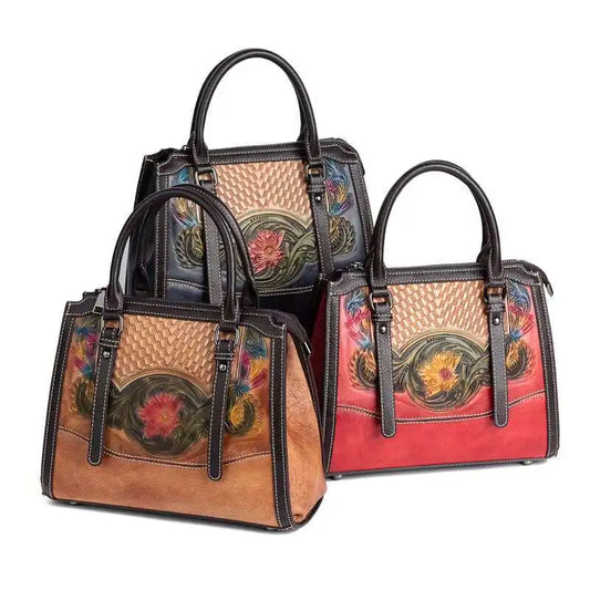 MOTAORA Genuine Leather Shoulder Bag for Women Retro Vintage Cowhide Handbag Ladies Purse Crossbody Bag Fashion Luxury Designer