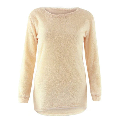 Sweater Woman autumn/winter 2022 Solid Color Long Sleeve O-neck Fleece Sweaters Women Fashion Dropshipping Sale CHD3059