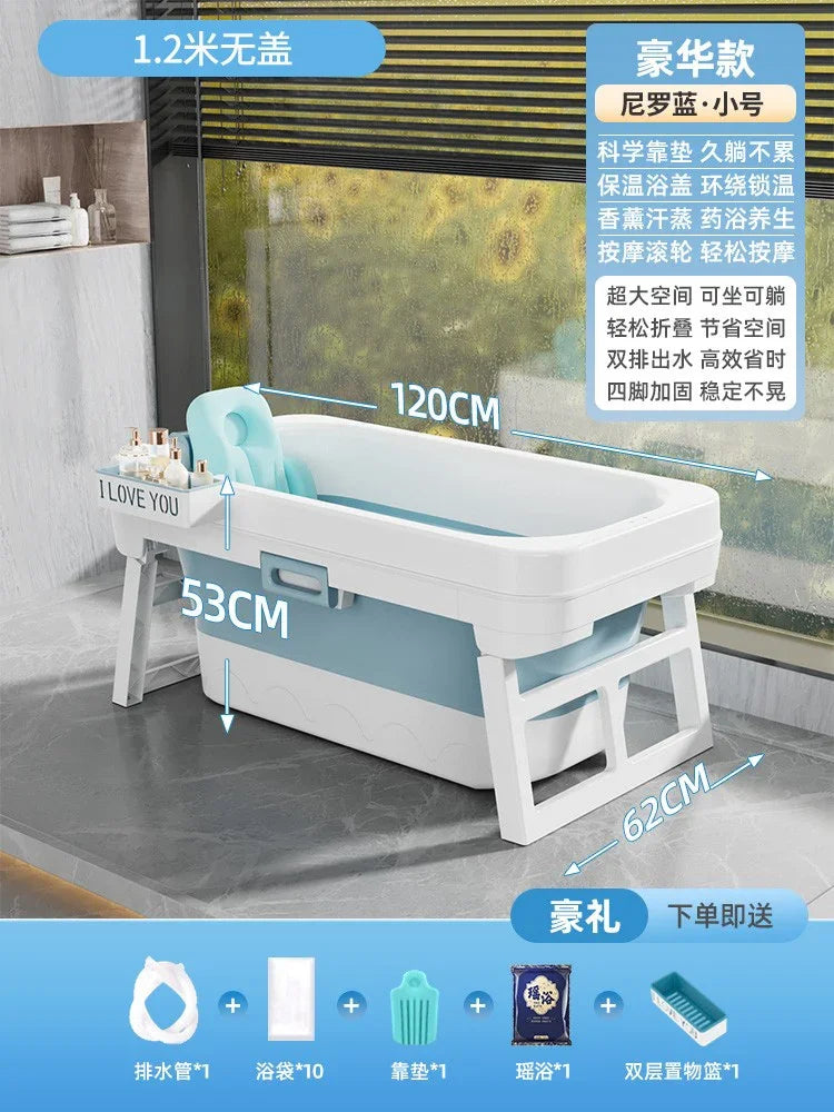 Portable Folding Bathtub for Adults hot Bath Spa Plastic Bathtubs Children Swimming pool Bucket Sauna Lid Cover House Bath Tub
