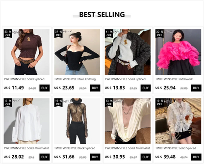 TWOTWINSTYLE Colorblock Patchwork Lace Up Shirts For Women V Neck Lantern Long Sleeve Temperament Blouses Female Fashion Style