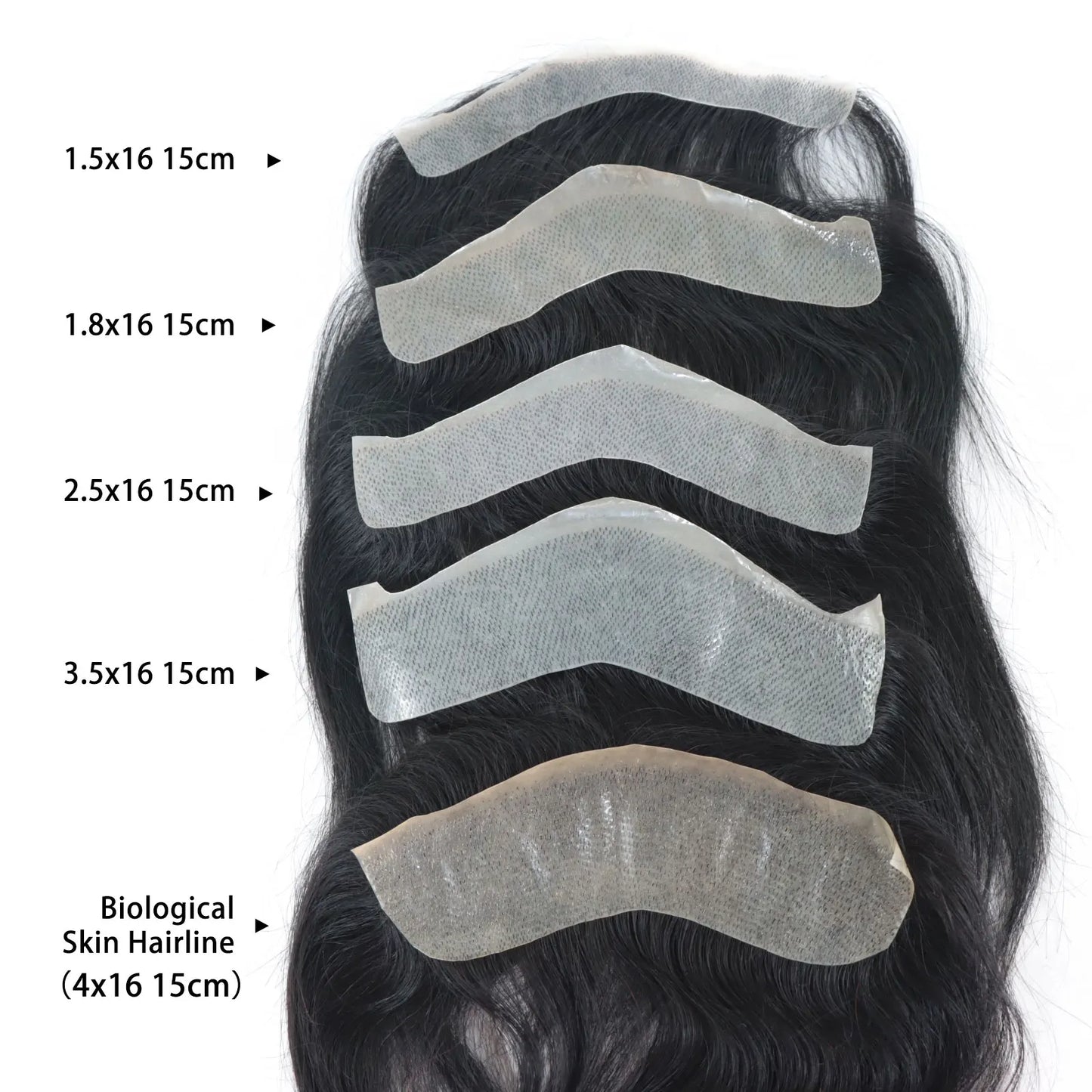Men Toupee For Forehead 0.06mm Ultra Thin Skin #4 Brown Front Hairline Patch For Male Human Hair Wig Capillary Prosthesis Peruk