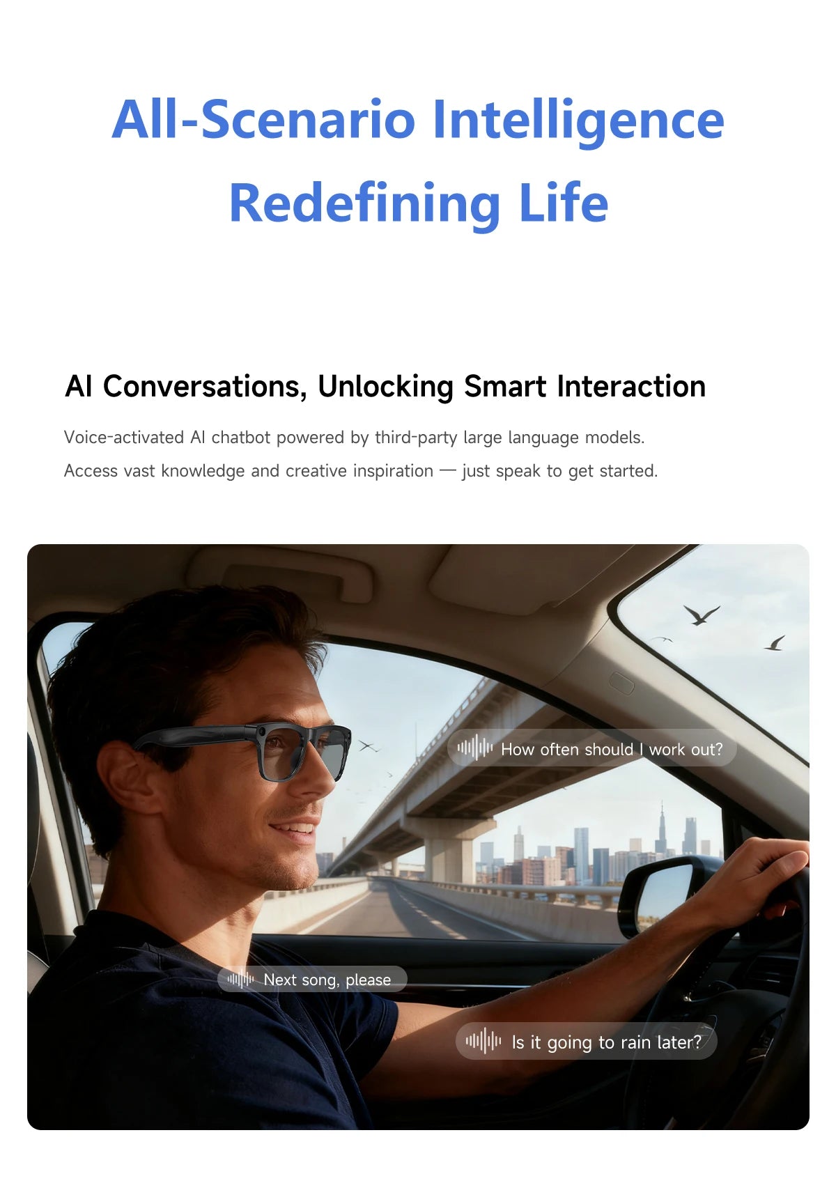 2026 AI Smart Glasses Camera Video Recording AI Photo Recognition Bluetooth Call Translation Voice Assistan Sunglasses Men Women