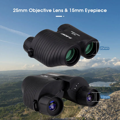 SVBONY 8x25 SV10 Binoculars Compact Fixed Focus Mini Portable Telescope Multi-coated Porro Prism for Outdoor Spoorts Games F9323