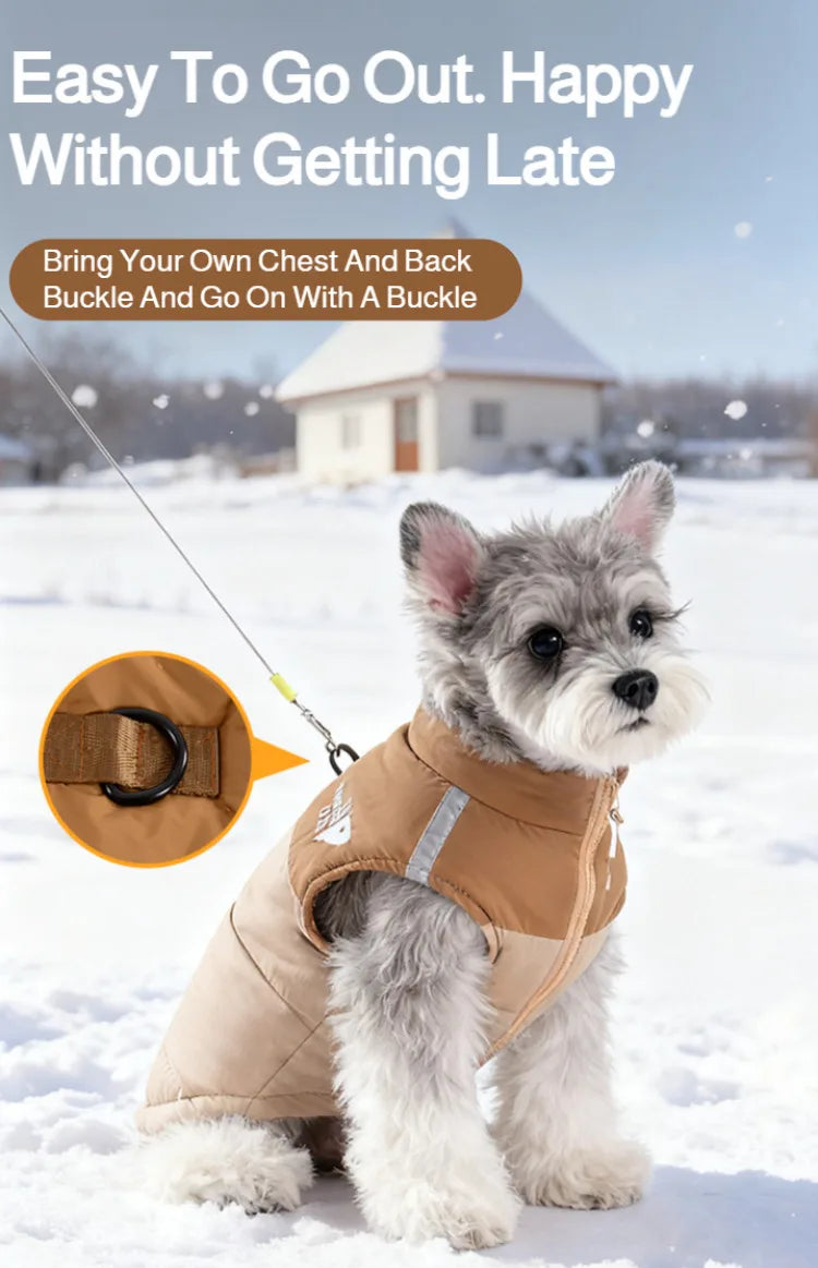 Winter warm pet clothes, trendy autumn and winter dog clothes, thickened dog cotton coat, cute