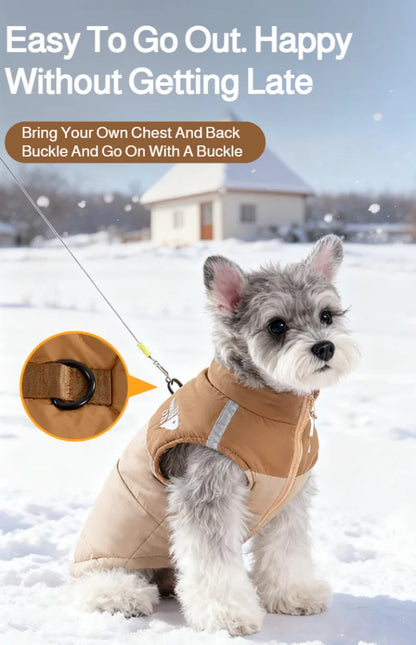 Winter warm pet clothes, trendy autumn and winter dog clothes, thickened dog cotton coat, cute