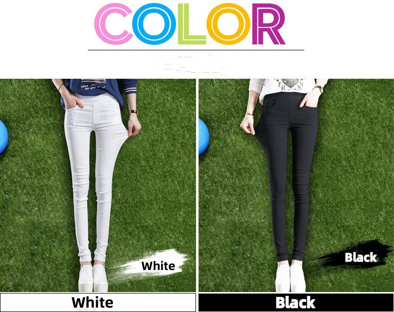 Fashion Women Solid Straight Pants Elegant Summer Elastic Stretch Skinny Legging Pencil Pant Casual Office Lady Chic Trousers