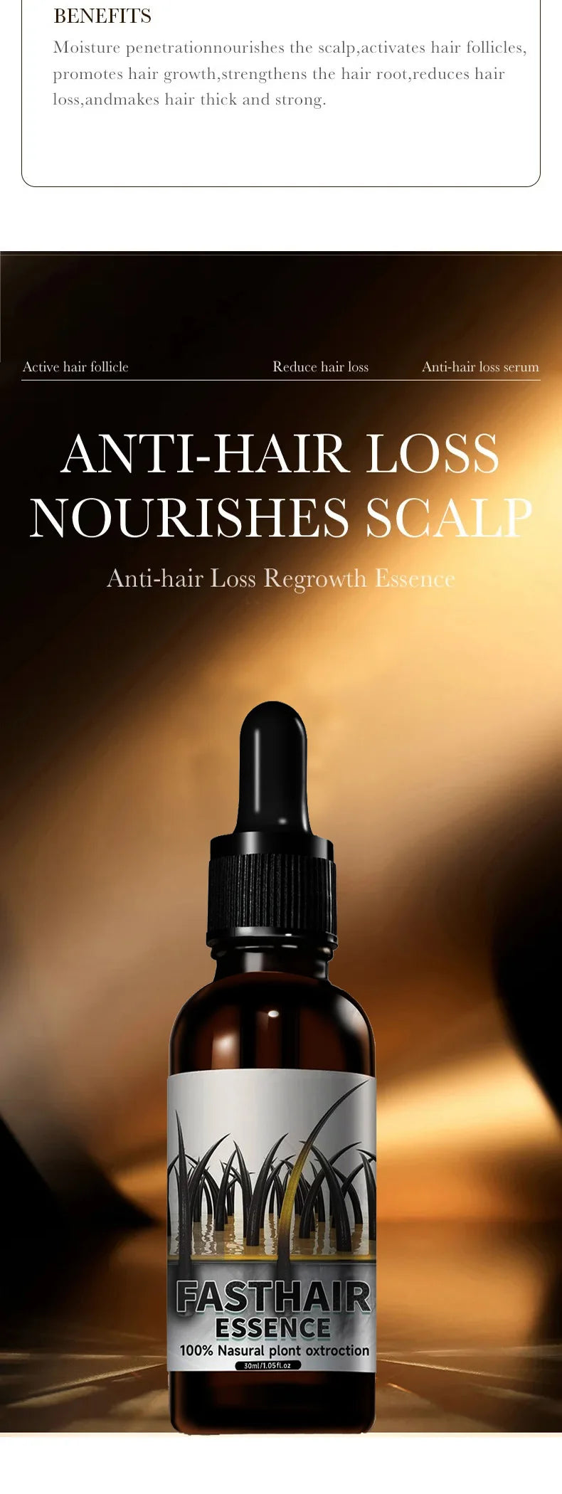 Hair Growth Essential Oil | Anti Hair Loss Regrowth Treatment,Nourishes Scalp & Strengthens Hair, Lightweight Non-Greasy Formula
