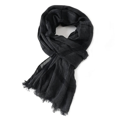 Fashion Plaid Cotton Linen Men Scarves Autumn Winter Warm Men's Scarf Short Tassel Bufanda Male Accessories Pashmina Shawl