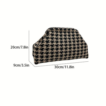 New high-end multi-functional knitted houndstooth makeup bag for women large capacity waterproof travel makeup storage clutch ba