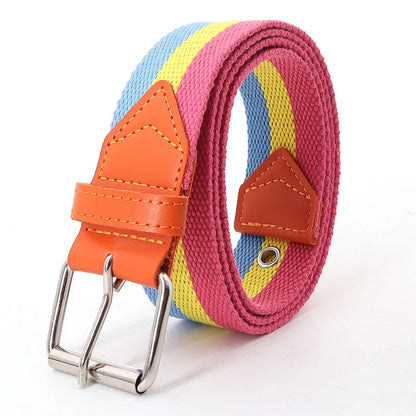 Rainbow Pride Canvas Belt with  - Versatile & Stylish for Jeans
