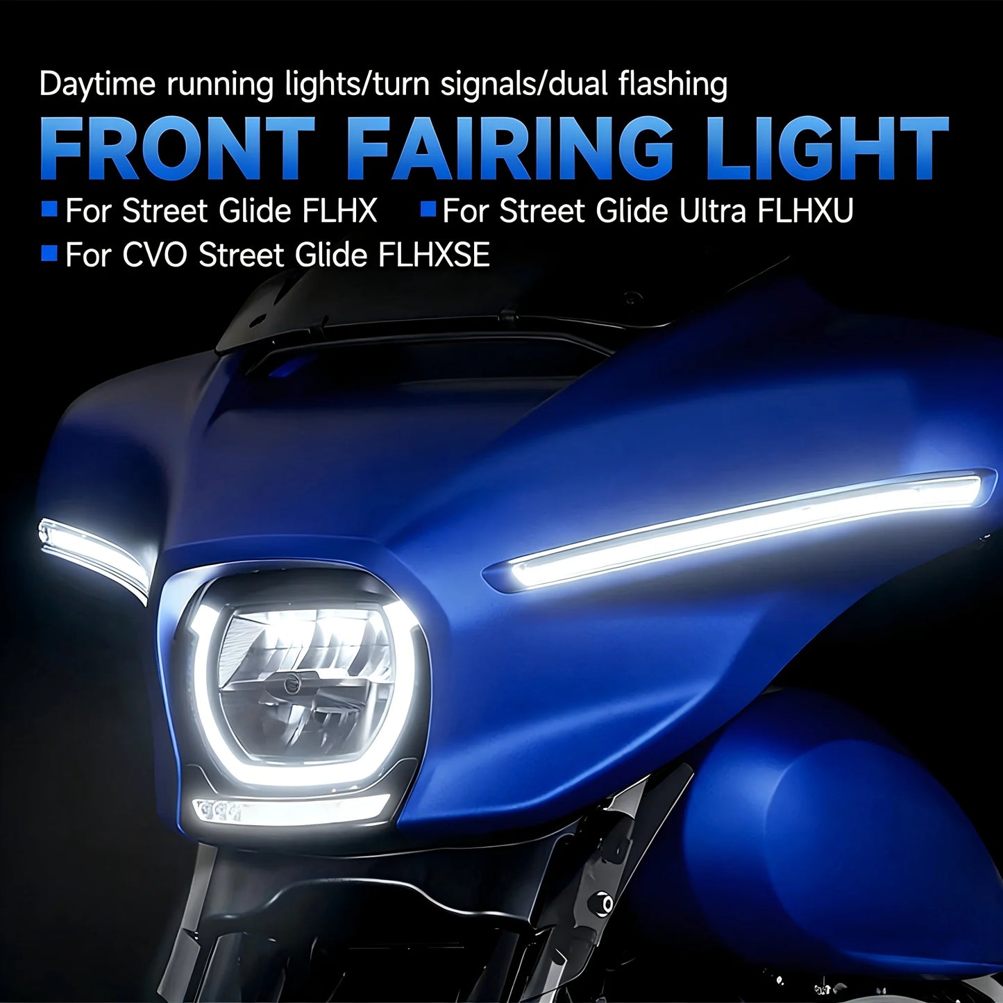 2024 2025 New Motorcycle GOAT-E LED Fairing Light Chrome Amber/White For Harley CVO Electra Street Glide Ultra FLHXU FLHX FLHXSE