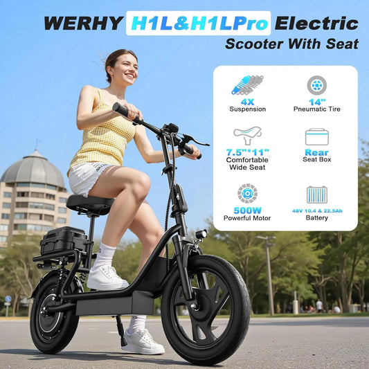 AOVOPRO 14inch Electric Bicycle with Box 27/40Miles Max Range 22MPH Top Speed with Dual Suspension Foldable Adult Ebike