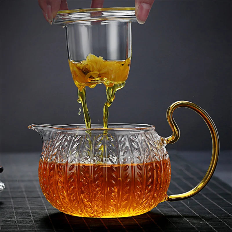 300ml 500ml High Borosilicate Heat-resistant Glass Teapot with Infuser Boiling Puer Flower Tea Pots Kung Fu Tea Set Teaware