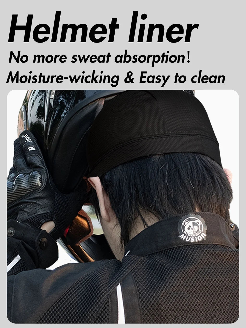 Musion Mesh Helmet Liner Absorb Sweat Absorb Sweat Quick-Drying Running Sport  Cap for Biker