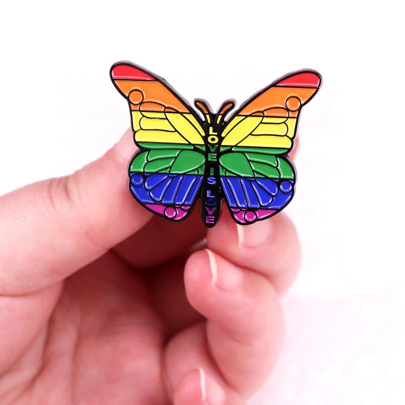 Gay Pride Rainbow Butterfly Badge LGBT Enamel Pin Brooch Jewelry Gifts