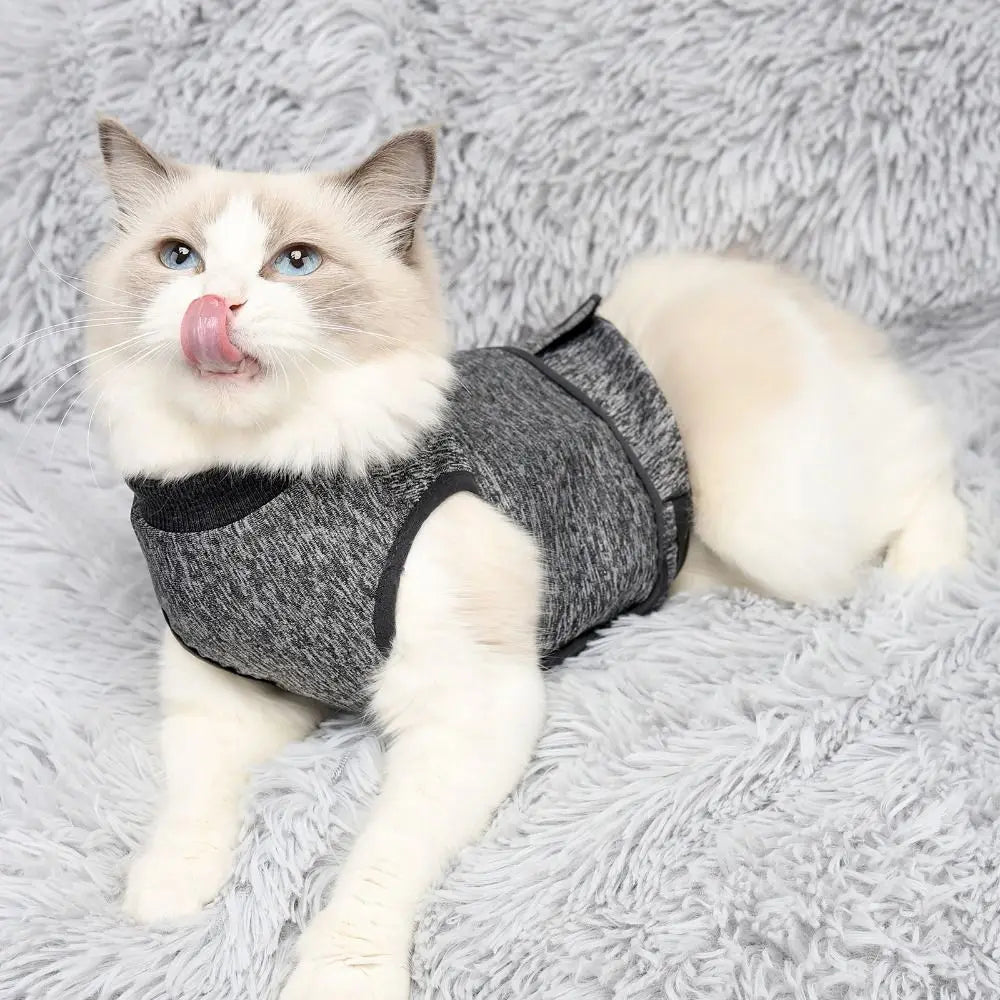 Adjustable Cat Calming Vest Soft Elastic Cat Anxiety Jacket Breathable Cat Recovery Clothes Anti Anxiety Pet Coat Prevent Fright